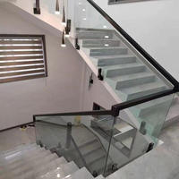 Rampe en verre réglable en acier inoxydable à fixation latérale pour escalier, pour monter des balustrades en verre de balcon