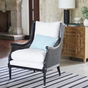 Salon de haute qualité chaises simples antiques villa canapé en bois rotin chaise d'appoint chaise de loisirs - Product Image 5