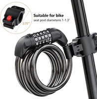 Antivol 5 Code Numérique Combinaison Serrure En Acier Sécurité Vélo Vélo Moto Accessoires Câble Serrure avec Support