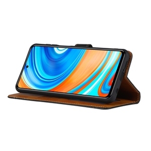 Grandi Vendite di Custodia In Pelle Per <span class=keywords><strong>Xiaomi</strong></span> Redmi Nota <span class=keywords><strong>9</strong></span> <span class=keywords><strong>Pro</strong></span>/Nota 9S Vitello Texture Doppio Fold Chiusura Orizzontale di vibrazione - Product Image 3