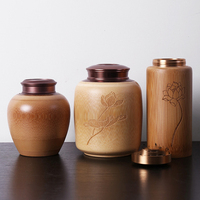 Urne funéraire de luxe en bambou écologique durable à imprimé léopard, faite à la main, pour cendres