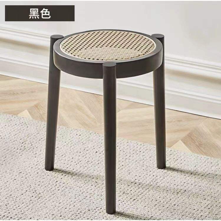 round Black color rubber wood