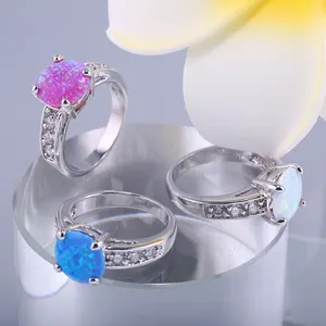 Fashion Jewelry Rings Free Shipping Luxury Designer 925 Sterling Silver Brass Blue Purple White Colors Opal Moonstone Rings