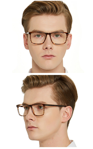 Monture de lunettes optiques rectangulaires classiques pour hommes, monture de lunettes optiques en acétate léger, 3 couleurs - Product Image 2