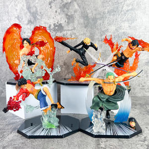 Haute qualité PVC feu poing Luffy Zoro Sanji <span class=keywords><strong>Ace</strong></span> trois épées flux modèle figurine Anime ornements pour collectionneurs - Product Image 2