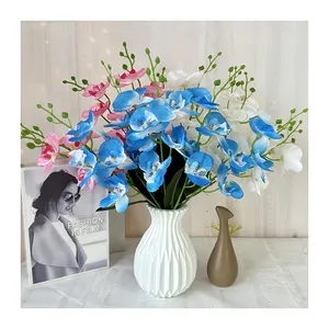 क्यू 20-हेड सिल्क स्क्रीन फैलानोप्सिस होम ऑफिस डेस्क उच्च गुणवत्ता सौंदर्य सजावट के लिए लोकप्रिय कृत्रिम फूल
