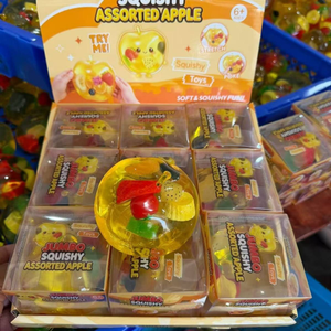 Jouets à presser anti-stress en forme de fruits (banane, pomme, fraise) et de fromage, rembourrés de vaseline - Product Image 1