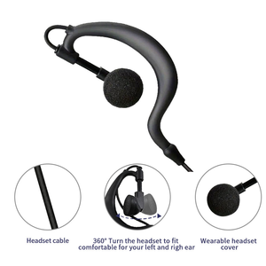 หูฟังพลาสติกแบบ G คุณภาพสูงสำหรับวิทยุสื่อสารแบบ Walkie Talkie ทนทาน หลายขา รุ่น P8668i DP4801 หูฟังแบบซ่อนรูปทรง G - Product Image 5