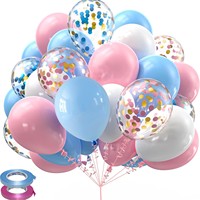 Ensemble de ballons de confettis 50pcs 12 pouces décoration de fête d'anniversaire d'Halloween de Noël ensembles de ballons de confettis avec ruban attaché