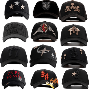 Barbas Mũ Nhà Sản Xuất Bán Buôn 5 Bảng Điều Chỉnh Gorras Mũ Bóng Chày Cong Vành Đen 77 Barbas Mũ Gorras Mũ Da Lộn Mũ Ban Đầu - Product Image 1