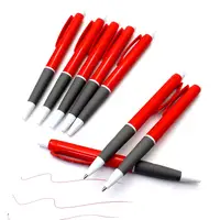 السعر المنخفض الأحمر شعار قلم بسن بلية 0.5 مللي متر قلم حبر جاف بلاستيكي القلم للدعاية