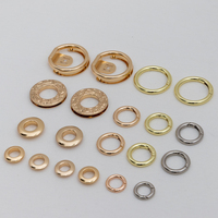 Anneaux en métal personnalisés en alliage de zinc double, couleur or arc-en-ciel, 5 mm, 6 mm, 8 mm, 10 mm, œillets ovales à vis supérieure pour accessoires de sac à main/sac