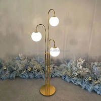 Nouvelles décorations de mariage : Lampe de guidage de chemin à 3 têtes, en fer forgé, style bar à glace et cristal, avec motif arbre de mariage, pour centre de table