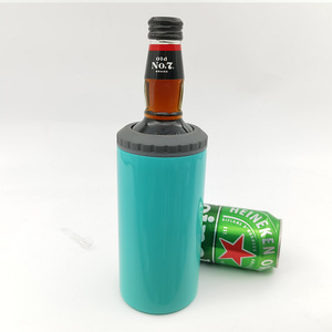 Portátil 16oz Can Cooler 4 en 1 Sublimación Metal Beer Can Doble pared Acero inoxidable Ice Silm Tumbler Cold Holder Coolers - Product Image 3