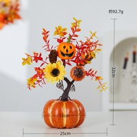 Décorations d'Halloween pour la Fête de la Récolte d'Automne : Nouveaux Ornements Lumineux de Fruits Rouges, Citrouilles et Feuilles d'Érable pour Fête de Remise des Diplômes