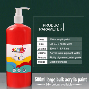 500ml khối lượng lớn phong phú sắc tố dày sơn acrylic đặt cho bé vải gỗ sơn gốm - Product Image 3
