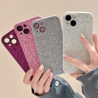 Étui de téléphone de luxe scintillant avec protection d'écran pour objectif d'appareil photo pour iPhone 11 12 13 14 15 Plus 16 17 Pro Max
