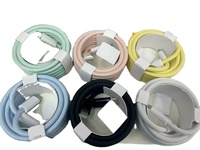 Câbles USB 8 broches en nylon tressé anti-nœuds de 2 m, résistants à l'abrasion, avec design anti-étirement, en cuivre pur, pour voiture et ordinateur