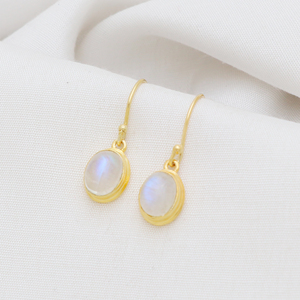 Proveedor indio, venta al por mayor, pendientes colgantes de piedras preciosas de piedra lunar arcoíris de Plata de Ley 925, joyería para mujer - Product Image 3