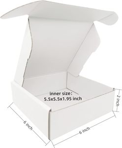 Custom Logo Small Cardboard Boxes 6x6x2 Inches Business Corrugated Mailing Box for <strong>Storage</strong> and Shipping (White) - Product Image 3
