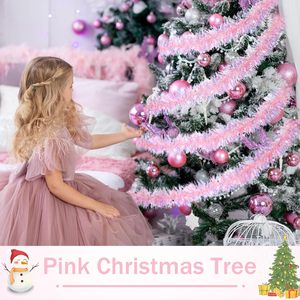 Hiasan Garland Natal Pink Biru Putih, Garland Metalik untuk Dekorasi Valentine, Ulang Tahun, Pernikahan, Pesta, Liburan, Perlengkapan Rumah - Product Image 2