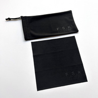 Pochette à cordon unique pour lunettes Chiffon de nettoyage assorti pour lunettes Étui de style estampage élégant