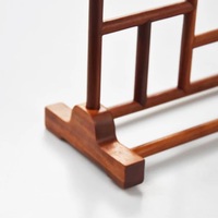 Support de pinceaux de calligraphie chinoise en bois de séquoia massif - Style Ming, support à 3 arches pour pinceaux, 40x36cm, organisateur de bureau pour studio ou cadeau
