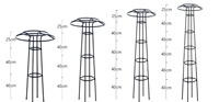 B186 jenis payung bingkai tanaman bunga memanjat luar ruangan dukungan mawar Clematis 14mm Diameter kotak penanam