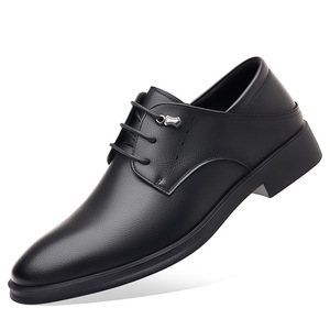 Zapatos de vestir para hombre de cuero genuino con punta en pico, con cordones, estilo Oxford, para oficina, carrera, todas las estaciones, transpirables, con suela de goma. - Product Image 5