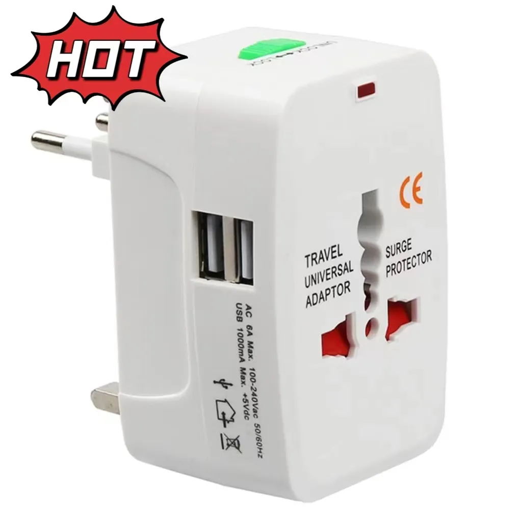 2023 New Trending Travel Universal Adapter Mulit Plug EU US UK AU Universal Adapter USB Charger Study Aboard Business Adapter