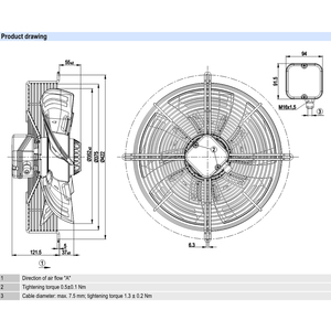 Ventiladores axiales ebmpapst S4E350-AN02-51 de 350 mm, 165 W, 230 V CA, ventiladores eléctricos, ventiladores para aire acondicionado, ventiladores de refrigeración axiales, ventiladores para enfriadores. - Product Image 3
