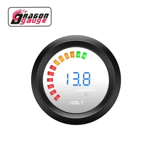 Ejderha ölçer Mercury ayna otomatik 2 "52mm mavi 20 LED dijital voltmetre 18 volt gerilim ölçer evrensel 12V (6237B)