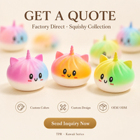 Adorable jouet anti-stress licorne arc-en-ciel chat Kawaii en TPR à remontée lente, idéal pour adolescents et adultes, cadeau de bureau