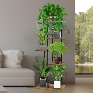 <span class=keywords><strong>Support</strong></span> de plante de balcon de salon intérieur en métal à cinq niveaux <span class=keywords><strong>Support</strong></span> extérieur en métal pour pots de fleurs de jardinage - Product Image 4