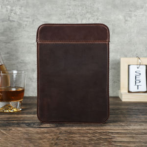 Custodia per sigari in pelle Vintage da viaggio portatile a 6 Slot con supporto in rilievo con Logo personalizzabile in vera pelle - Product Image 4