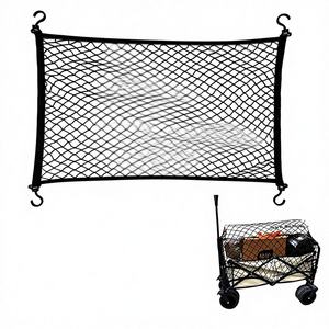 Red de almacenamiento elástica para coche, <span class=keywords><strong>bolsa</strong></span> de red para maletero, gancho fijo para almacenamiento interior, venta al por mayor - Product Image 1