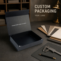 Boîte cadeau noire à couvercle rabattable avec intérieur vide pour la présentation de produits, emballage personnalisé, affichage de la marque et fournitures cadeaux