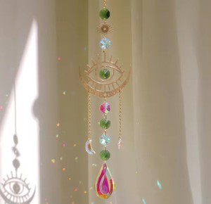 Witchy เครื่องทำสีรุ้งเพื่อป้องกันความโชคดีความชั่วร้ายกระดิ่งลมแบบจับแสงคริสตัลสำหรับแขวนหน้าต่าง - Product Image 3