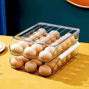 Rolling egg storage box for refrigerator, drawer style Automatic replacement flipping rolling egg box for <strong>kitchen</strong> <strong>tidying</strong> tool - Product Image 6