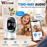 Caméra de surveillance intelligente Wi-Fi Wistino 3MP avec fonction d'appel vidéo et interphone pour bébé
