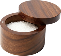 Boîte à sel en bois d'acacia avec couvercle magnétique, petite boîte en bois, boîte à sel en bois d'acacia