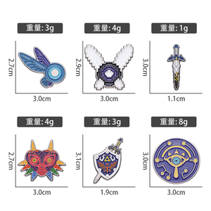 6 Nuevos Diseños de Broches Metálicos de Espada y Escudo de la Leyenda de Zelda para Decoración de Mochilas y Ropa - Product Image 5