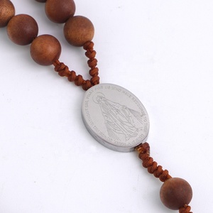 Collana con rosario a croce intagliata in legno di Cristo ortodosso - Product Image 3