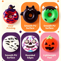 Jouet Squishy en PU à Remontée Lente en Forme de Donut d'Halloween, Fantôme, Chauve-souris, Momie, Citrouille, Anti-stress à Presser, Jouet Fidget, Décoration de Fête pour Enfants, Cadeau