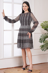 A sophisticated Mini <b>dress</b> with elegant detailing, perfect for evening events - Product Image 3
