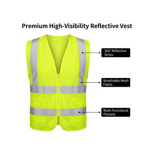 Gilet di Sicurezza Riflettente Personalizzato AI-MICH ad Alta Visibilità per Edilizia, Ferrovie, Ingegneria e Industria con Tasche - Product Image 3