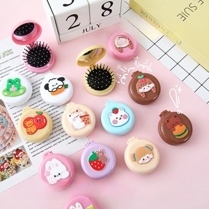 6.5CM mignon dessin animé fée pliable Airbag peigne intégré <span class=keywords><strong>miroir</strong></span> cosmétique Mini Portable coussin d'air Massage peigne étiqueté - Product Image 4