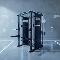 Machine Smith 3-en-1 en acier, Combo multifonctionnel avec rack de sécurité et système de câbles pour salle de sport commerciale, Vente directe usine