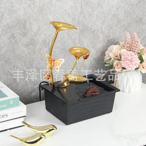 Fontaine d'eau créative de bureau en fer forgé, design contemporain, décoration pour la maison et le bureau, artisanat, emballage individuel - Product Image 4