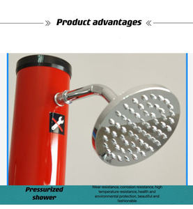 BONNY LY18L06 BN <span class=keywords><strong>Douche</strong></span> <span class=keywords><strong>solaire</strong></span> autoportante <span class=keywords><strong>rouge</strong></span> 18L en métal pour piscine et extérieur - Product Image 3